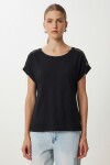 2’li Paket Güpür Detaylı Viskon T-shirt SİYAH PEMBE LRN0067