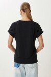 2’li Paket Güpür Detaylı Viskon T-shirt SİYAH PEMBE LRN0067