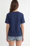 2’li Paket V Yaka Oversize Örme T-shirt LACİVERT BORDO LZV0085
