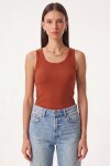 3lü Fitilli Kalın Askılı Örme Atlet KAHVERENGİ KİREMİT KREM LRN0060