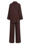 3’lü Gömlek Bluz Pantolon Gabardin Takım KAHVERENGİ LBY0071