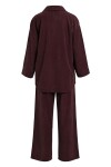 3’lü Gömlek Bluz Pantolon Gabardin Takım MÜRDÜM LBY0071