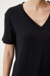 3’lü Paket V Yaka Basic Viskon T-shirt SİYAH PEMBE KAHVERENGİ LRN0069