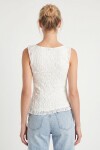 Asimetrik Dantelli Transparan Bluz BEYAZ LFW0029