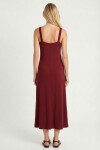 Askılı Yazlık Midi Modal Elbise BORDO LNT0034