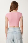 Basic Crop Örme Bluz PEMBE LZV0082