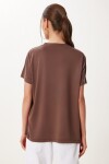 Basic Modal Örme T-shirt KAHVERENGİ LFN0101