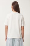 Basic Pamuklu Örme T-shirt EKRU LUS0094