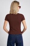 Basic Sandy Örme T-shirt KAHVERENGİ LZV0075