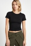 Basic Sandy Örme T-shirt SİYAH LZV0075