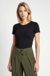 Basic Sandy Örme T-shirt SİYAH LZV0075