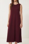 Cepli Yazlık Örme Elbise BORDO LRN0032
