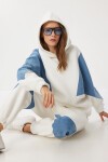 Denim Renk Bloklu Alt-Üst Takım EKRU HFG0006