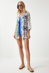 Desenli Viskon Kimono YEŞİL MAVİ LEN0004