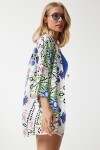 Desenli Viskon Kimono YEŞİL MAVİ LEN0004