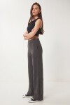 Geniş Paça Fitilli Modal Pantolon ANTRASİT LUB0348