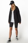 Kapüşonlu Oversize Şardonlu Örme Sweatshirt SİYAH HUB0002