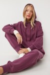 Kapüşonlu Sweatshirt Jogger Oversize Örme Eşofman Takımı BORDO LPYS003
