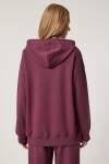 Kapüşonlu Sweatshirt Jogger Oversize Örme Eşofman Takımı BORDO LPYS003