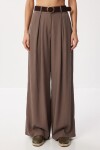 Kemerli Gabardin Etek Pantolon VİZON LBY0072