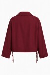 Kısa Poplin Trençkot BORDO LBY0069