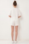 Modal Oversize T-shirt Şort Takım EKRU LUB0379