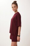 Modal Oversize T-shirt Şort Takım MÜRDÜM LUB0379