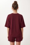 Modal Oversize T-shirt Şort Takım MÜRDÜM LUB0379