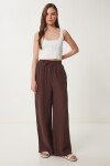 Müslin Palazzo Pantolon KAHVERENGİ LMX0008