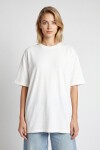 Oversize Basic Fitilli Modal T-shirt EKRU LUB0361