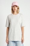 Oversize Basic Fitilli Modal T-shirt GRİ MELANJ LUB0361