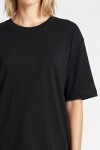 Oversize Basic Fitilli Modal T-shirt SİYAH LUB0361