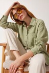 Oversize Basic Müslin Gömlek AÇIK ÇAĞLA YEŞİLİ LMX0002