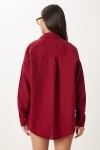 Oversize Basic Müslin Gömlek BORDO LMX0002