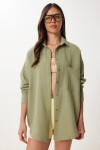 Oversize Basic Müslin Gömlek ÇAĞLA YEŞİLİ LMX0002