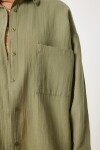 Oversize Basic Müslin Gömlek ÇAĞLA YEŞİLİ LMX0002
