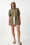 Oversize Basic Müslin Gömlek HAKİ LMX0002