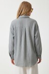 Oversize Basic Müslin Gömlek ORTA GRİ LMX0002