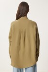 Oversize Basic Müslin Gömlek YAĞ YEŞİLİ LMX0002