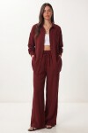 Oversize Müslin Gömlek Pantolon Takım BORDO LSA0014
