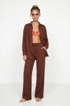 Oversize Müslin Gömlek Pantolon Takım KOYU KİREMİT LSA0014