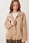 Oversize Suni Süet Bomber Ceket BEJ LAN0081