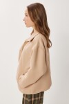 Oversize Suni Süet Bomber Ceket BEJ LAN0081