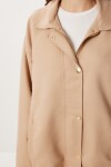 Oversize Suni Süet Bomber Ceket BEJ LAN0081