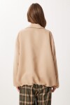 Oversize Suni Süet Bomber Ceket BEJ LAN0081