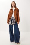 Oversize Suni Süet Bomber Ceket TABA LAN0081