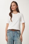 Pamuklu Basic Örme T-shirt BEYAZ LAG0001