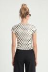 Puantiye Desenli Polyamid T-shirt BEYAZ LZV0083