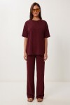 Taş Detaylı Örme Alt-Üst Takım BORDO LZV0068