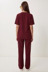 Taş Detaylı Örme Alt-Üst Takım BORDO LZV0068